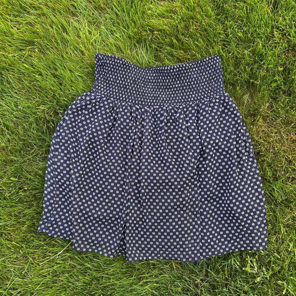Navy Blue Skirt With White Dots